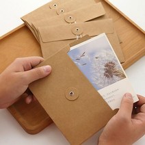 WIZ_단추 편지봉투 빈티지 편지지 봉투 세트 크라프트 DV+5240EA, 쿠팡 본상품선택