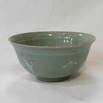 청자 인화문 말차 다완 찻사발말차용품 차도구, 1개