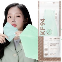 에어에이드 하나뿐인 미세먼지 황사방역 일회용 컬러 KF94 마스크 대형, 50매입, 1개, 민트