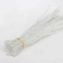 반짝이 셔닐 줄기 파이프 클리너 플러시 유선 스틱 교육용 DIY 공예 용품 장난감 공예 100 개, WHITE