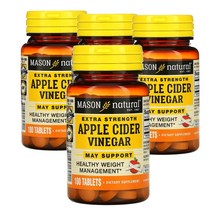 메이슨 내추럴 Mason Natural Apple Cider Vinegar 엑스트라 스트렝스 애플 사이다 비네거 100정, 4팩