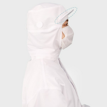 식품 공장 회사 정전기 방지 위생복 방진복 작업용 모자, 앞창 미부착 화이트S