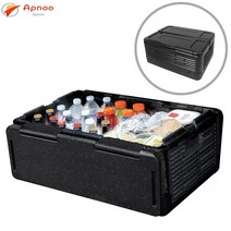 Apnoo 차량용 냉장고 캠핑 폴딩박스 수납박스 24L/60L, L(42*42*26CM), 그레이