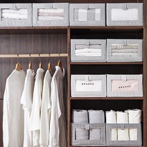 뉴몰 접이식 페브릭 옷장수납방법 수건정리함 니트정리함, L, 그레이