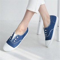 [베리슈] 데님 캐주얼 스니커즈 슬립온 단화
