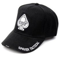 스페이버 택티컬 6 패널 캡 모자, 블랙