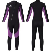 프리다이빙슈트 웻슈트 웻수트 Gogokids Youth Full Wetsuit 2.5mm Neoprene Kids Wet Suit Long Sleeve T, 02 Medium