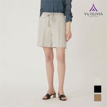 올리비아로렌 NC06 벨트 린넨 반바지 VVBDSYM5331