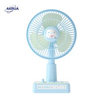 AKRUA 선풍기 레트로 탁상용 무선 회전 미니 선풍기 사무실 무소음 휴대용 선풍기, 블루