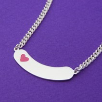 미아방지목걸이 미아방지팔찌 실버 스틱하트 아기목걸이 아기팔찌 백일선물 돌선물 조카선물 은제품 미아방지, 목걸이, 기본 뒷면각인