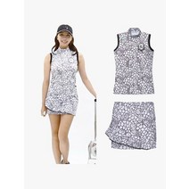 추천 용품 골프 여름 세트 한국 의류 PG 여성 하프 하이 넥 빠른 건조 시원한 민소매 카모 티셔츠 테니스, 02 white suit_03 M