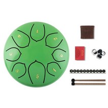텅드럼 6 인치 스틸 텅 드럼 팬 탱크 가방 8 튜닝 악기 핸드 경량 휴대용 음악 요소, Bean green, CHINA