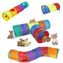 중국/Passionstory [옐로우.C]_ 고양이필수가구 캣하우스 바스락터널 고양이장난감, 옵션필수확인_ 고양이숨집 3구 터널 캣숨집 놀이터 캣터, 옵션없는상품입니다