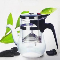 차밍 유리 티포트 차주전자 600ml 홍차 차거름망 녹차, 1