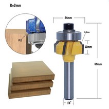 Chwjw 6mm 14 생크 목공 밀링 커터 r1mm r1.5mm r2mm 트리밍 나이프 에지 트리머 4 치아 나무 라우터 비트, 6.35mmshankr2mm