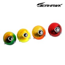 씨호크 유동식 타이라바 헤드 TR-S 참돔 자작채비 루어 베이트 웜, 200g, 골드/그린