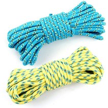 안전사고예방 야간빛반사 형광줄 캠핑로프 스트링, 옐로우