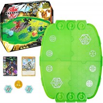 Bakugan Evo Battle Arena 독점 Leonidas 2장의 카드 및 BakuCores 네온 게임 보드 수집품 6세 이상, 단일옵션