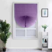 햇빛 자기 접착 블 드 세미 창 커튼 욕실 주방 발코니 오피스 플리츠, [04] 90x180cm, [09] Purple