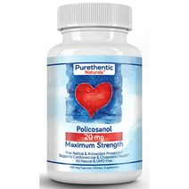 Purethentic Naturals 퓨어센틱 네츄럴스 폴리코사놀 20mg 100 베지캡슐, 100정, 1팩