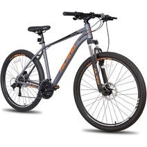 HH HILAND Hiland 알루미늄 산악 자전거 27단 유압 디스크 브레이크 잠금식 서, Grey&Orange_Large