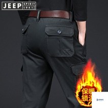 지프 JEEP 편한 바지 캐주얼 멀티 포켓 겨울 기모 남성 카고