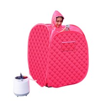 이누아 개인 미니 가정용 찜질방 사우나 한증막 훈증기 욕조 이동식 습식 반신욕기 반식욕기 접이식 용품 프라이빗 1인용 2인용 홈, 레드