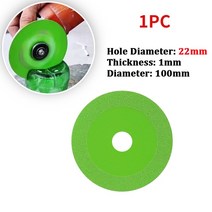 타일컷팅기 타일절단기 그라인더집진커버 20/22mm 유리 커팅 디스크 100mm 다이아몬드 대리석 톱날 세라믹, 01 1PCS 100mm Green 01_02 20mm