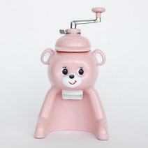 가정용 귀요미 곰돌이 소형 빙수기 수동 얼음 슬러시 메이커 기계 홈카페 팥빙수 만들기, 핑크