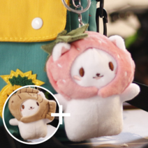 일상HO감 기분좋아 딸기붕어빵 고양이 가방인형장식키링 2종set, 딸기붕어빵비드체인2종set(키링없음), 1세트