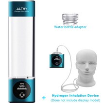수소수 생성기 정수 알칼리 이온수 전해수기 althy 수소 물 병 dupont spe+pem 이중 약실 lonizer 컵 + ppb amp 시간 표시 + h2 흡입 장치, 그린 키트