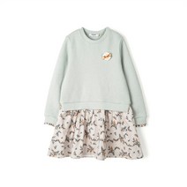 레노마키즈 [꼬망스복합관] 2color 여아 꽃프린트 믹스 다이마루 원피스 R2142O610