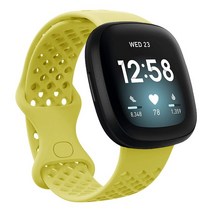 워치스트랩 Fitbit versa 3 용 실리콘 손목 밴드 액세서리 스트랩 팔찌 고무 루프 소프트 3/sense, 27 Custard 1_02 L