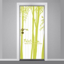 현관문 리폼 시트지_고요한 숲속의 아침(올리브), 현관문에어프리시트지