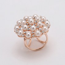 미즈코스 진주 꽃 쓰리홀 링 스카프링 트리오 고리 홀더 클립 버클