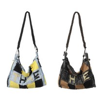 빅 데님 패치 캔버스백 심플 캐주얼 숄더 크로스백