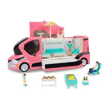 1:50 소형 캠핑카 다이캐스트 모형 장난감 미니카 자동차 여행 소형 생일 선물, 관광버스(핑크) 663107