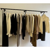 벽 행거 블랙 T자 옷가게 매장 드레스룸 전시, 길이 200cm 벽에서 28cm