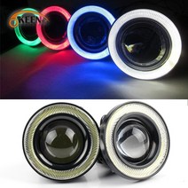 12V 범용 COB LED DRL 운전 조명 화이트 블루 핑크 옐로우 그린 레드 엔젤 아이즈 안개 램프 2.5 인치 3.0 인치 64mm 76mm 89mm 2 개입|Car, 1개, 3inch, pink