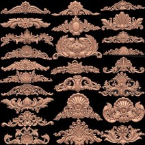 조각 코너 아플리케 stl 3d 모델 릴리프 cnc STL 파일 형식 유럽 홈 장식 목공 40 개, 02 Design File For CNC