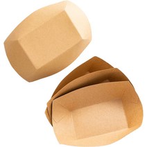 식용구리스 커피머신구리스 커피머신윤활제 HUANGBAO Paper Food Boats 100피스 0.5kg(1파운드) 브라운 일, 한개옵션0