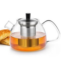 사마도요 내열유리 주전자 티포트 S051 900ml, 블루핸들, 옵션선택