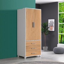 클렛 3서랍 장롱 도어형 800.플레인홈(무료배송), 무늬목