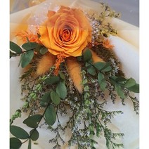 프리저브드 한송이 꽃다발 용산꽃집 로즈플로라 (가로폭 약 20cm 높이 약 30cm ), 옐로우장미
