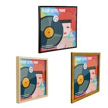 LP 액자 바이닐 프레임 벽걸이 12인치 (우드 블랙 빈티지골드) 전시 디스플레이 LP판