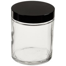 Kimble 타입 III 소다 라임 글라스 클리어 와이드 마우스 스트레이트 사이드 병 GPI 스레드 캡 PTFE 페이스 LDPE 폼 라이너 소재 60 용량 24개 케이스, Solid PE Liner Material, 125ml Capacity