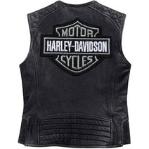 할리데이비슨 남성 Genuine 가죽 Black Biker Vest 가죽 자켓 Moto Cafe