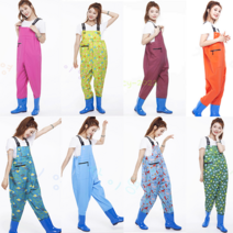 CY 여성 가슴장화 해루질 갯벌체험 주말농장 낚시 방수바지 6종, 245, 핑크