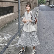 여성 원피스 긴소매 롱 드레스 A라인 여자원피스 봄 여름 가을 인박카031