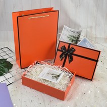 받고싶은 선물 포장 답례품 케이스 케이크 쿠기 상자 작은 미니 하드케이스 소형, 8호 케이스 33/25/11.5, 오렌지파우더+선물봉투+라피티+카드